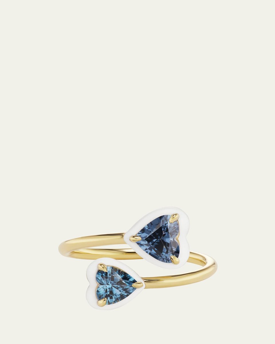 18K Yellow Gold Elsa Topaz and Enamel Ring